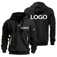 Nouveau pull de sport européen pour hommes avec fermeture éclair et poches sur les bras, personnaliser votre Logo, housse de pull à capuche et 2