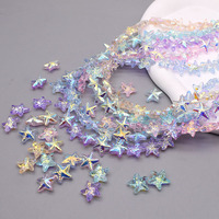 20pcs/bag Mix Color Plating AB Color Pink Purple Starfish Beads Glass Loose Space Beads For Jewelry Making DIY