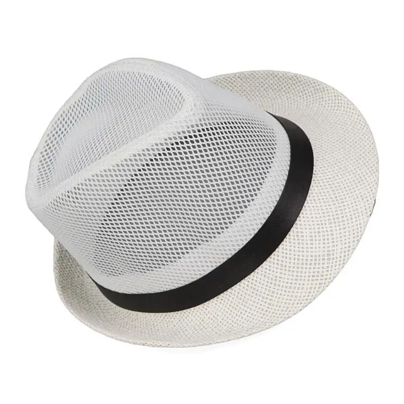 R1WE – chapeau britannique tissé en paille pour hommes, chapeau respirant pêche printemps Camping