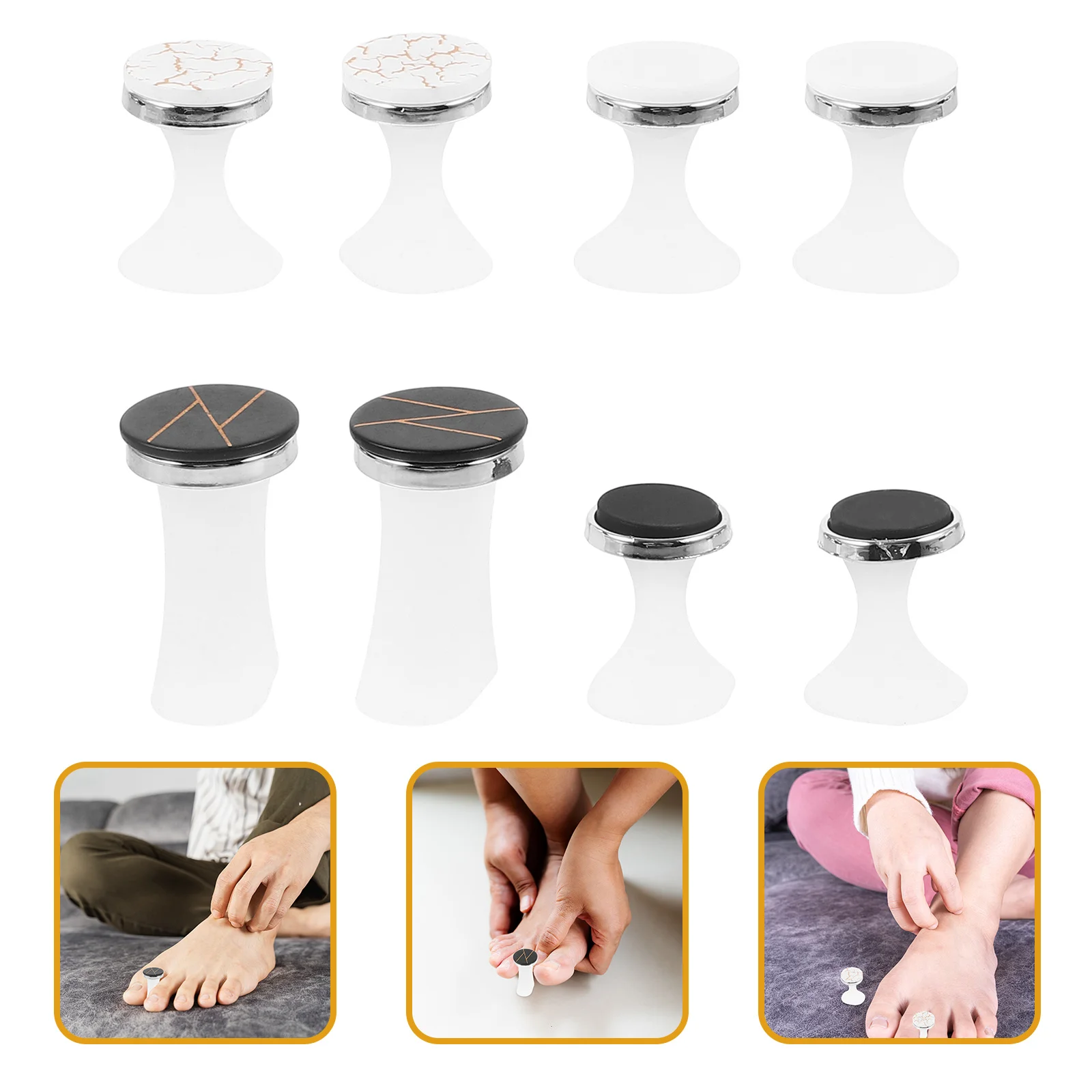 

8Pcs Elegant Toe Separators for Women Pedicure Nail Art Spacers Silicone Based Non-Deformable Foot Tools for DIY Manicure