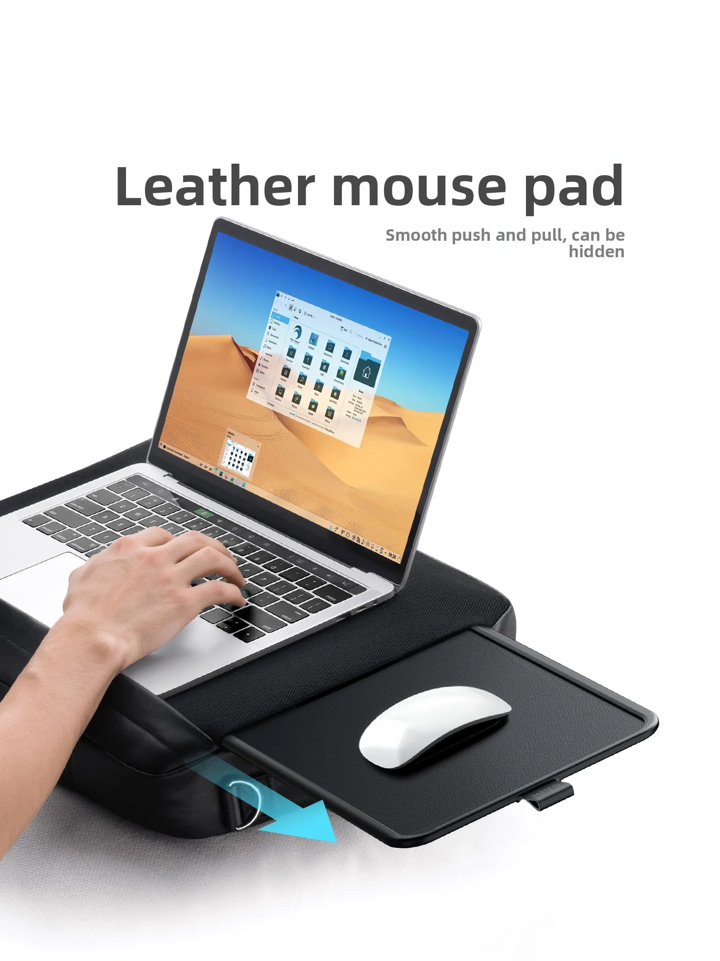 Foldable Laptop Tray with Cooling Pad Portable Sofa Desk for MacBook 16 Inch 2 in 1 Mobile Office