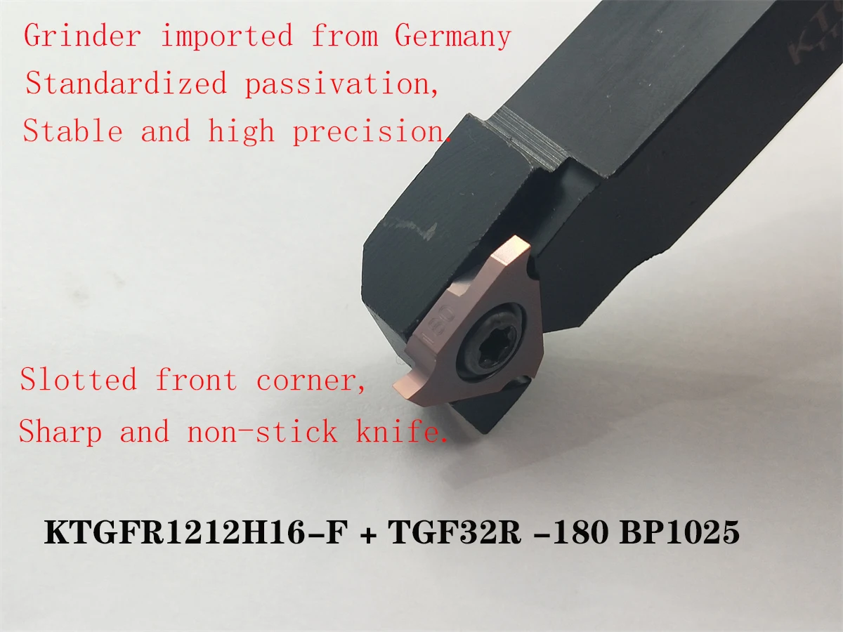 1x KTGFR1212H16-F + Triangular grooving 1Pcs TGF32R 180 BP1025 CNC Shallow Grooving 1.8mm