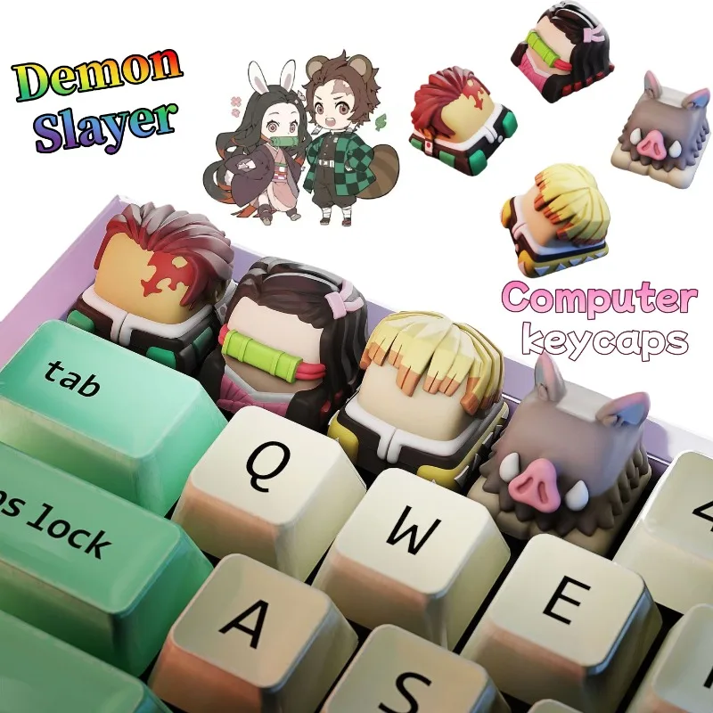 

Demon Slayer keycaps, cute, stylish, and personalized cartoon creative Agatsuma Zenitsu 3D keycaps, gift for friends on holidays