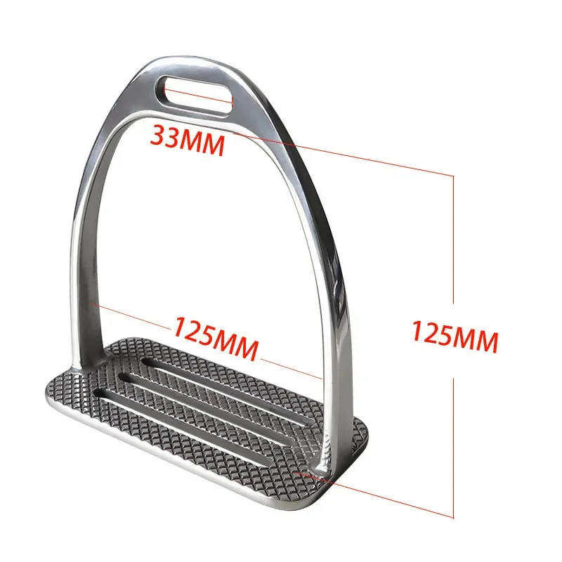 Stainless Steel Safety Stirrups Non-Slip Particle Footplate Rustproof Inner Width 125mm Equestrian Accessories