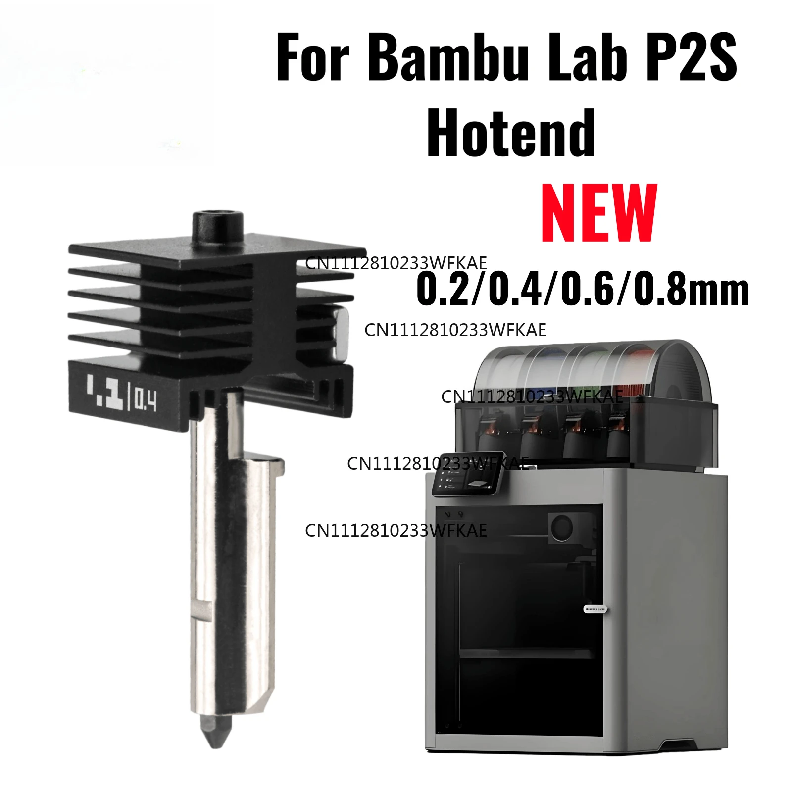 For Bambu Lab P2S X2D Upgraded Hotend 0.2/0.4/0.6/0.8mm Hardened steel nozzle Replace Hot End Bambulab P2S 3D Printer Print Head