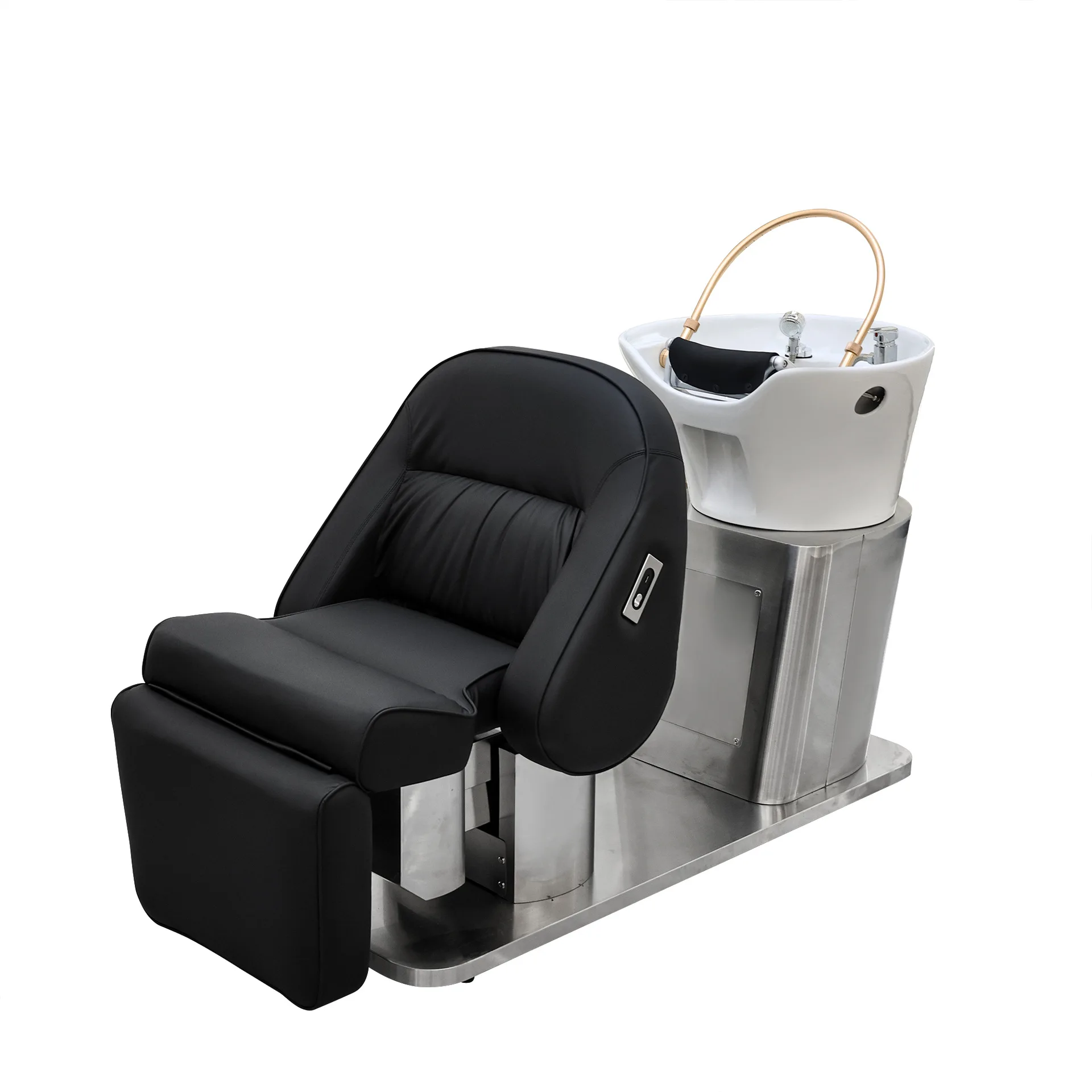 

High-end electric semi-reclining flush bed, special ceramic basin for barber shop and hair salon to wash hair