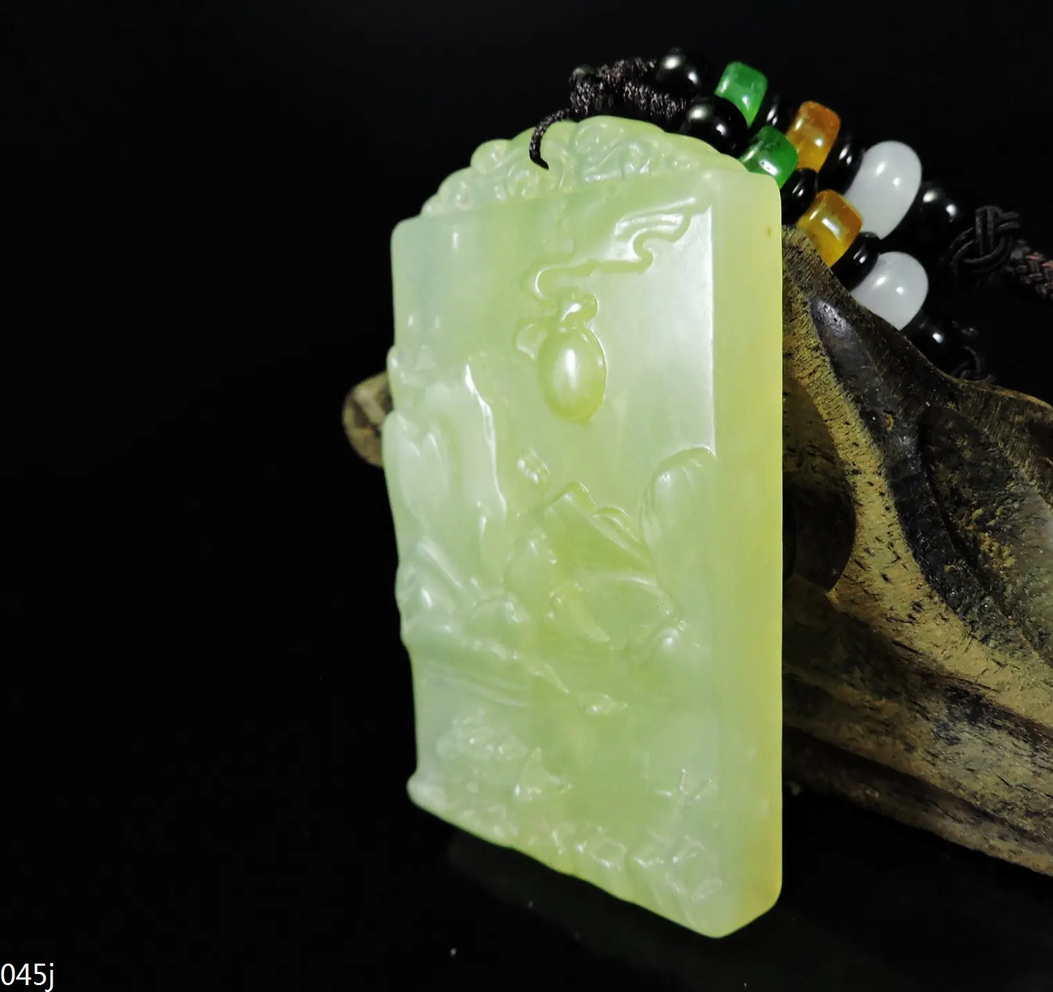 Jade Jewelry Natural Jade Pendant Necklace Hand-Carved landscape Jadeite Necklace Pendant Gift No Treatment 045j