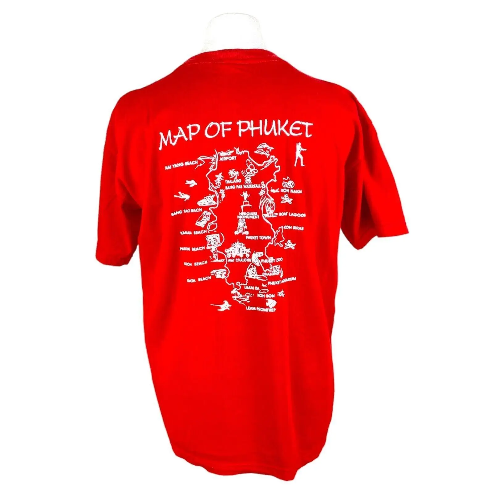 Phuket Island T Shirt Large Red Oversized Tourist Holiday Travel Graphic T Shirt