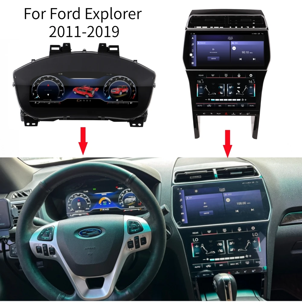

Car LCD Instrument For Ford Explorer 2011-2019 Digital Dashboard Panel Instrument Cluster Speedometer Virtual Cockpit Carplay