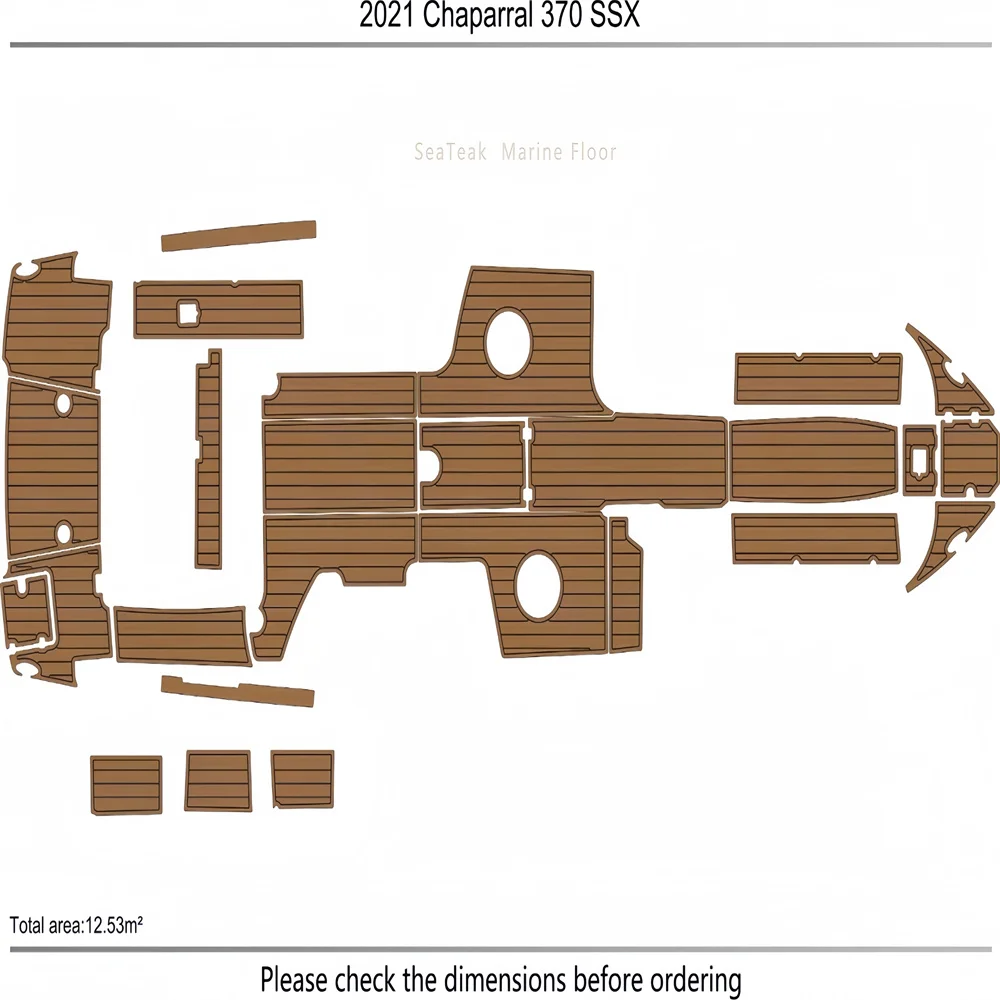 2021 Chaparral 370 SSX cockpit & Swim Platform 1/4" 6mm EVA Teak deck floor Marine Flooring Teak Yacht boat marine accessories