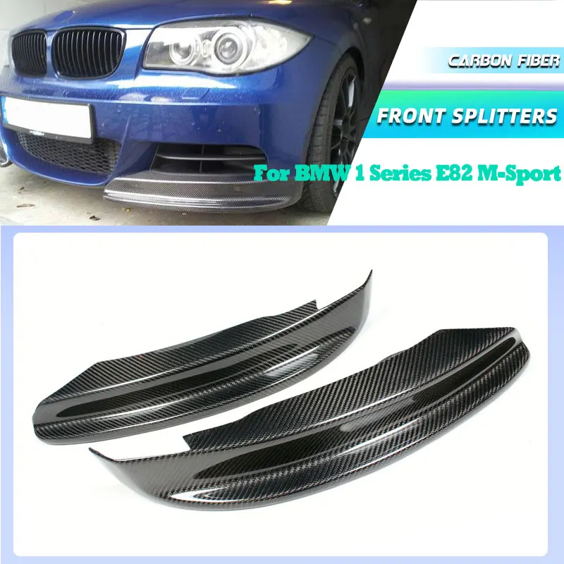 

Carbon Fiber Front Bumper Lip Splitters For BMW 1 Series E82 M-Sport 2007-2013 135i Front Splitter Winglets Flaps Apron Body Kit