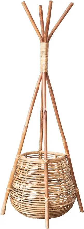 

Bloomingville, Natural Rattan Coat Rack with Basket