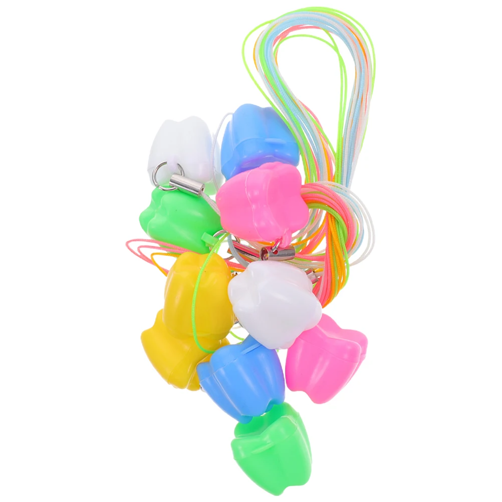 10 قطعة صندوق تذكار لأسنان الطفل حامل أسنان نفضي ملون للأطفال الرضع الأسنان التوقف المحمولة الاطفال الذاكرة حقيبة للتخزين