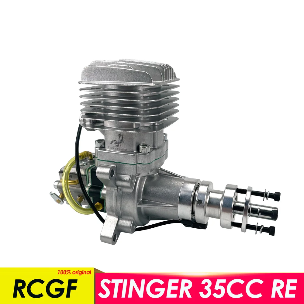 RCGF Stinger 35CC RE Rear Exhaust Pipe Petrol Gasoline Motor Engine Two Strokes 2-cycle Single Cylinder Natural for RC Airplane