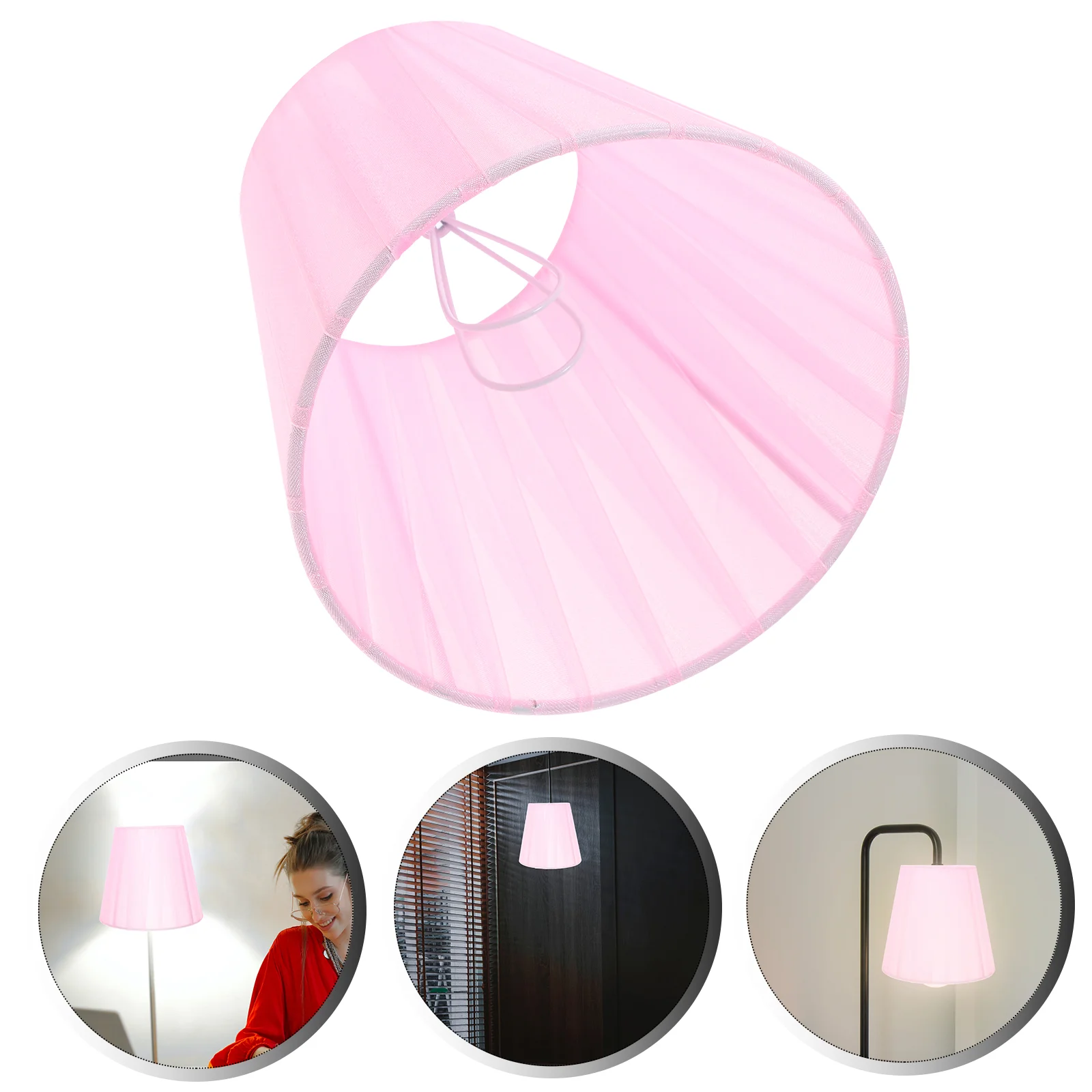 

Gauze Lampshade Pink Light Bulbs Table Cover Indoor Basket Shades Barrel Lampshades for Household