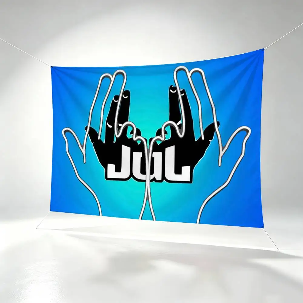 French Rap J-Jul Flags Wall Hanging Background Art Banner for Bedroom Home Outdoor Decor