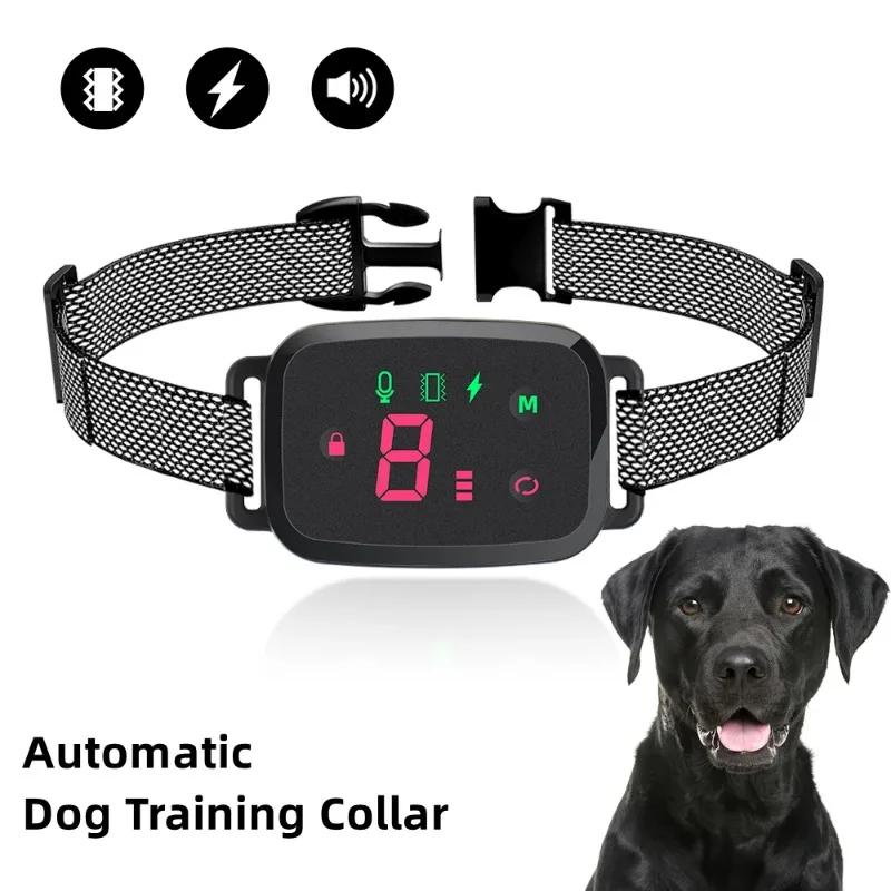 

Customizable Smart Automatic Anti Barking Dog Collar HD Digital Display Waterproof Collar For Dog Rechargeable Bark Stopper