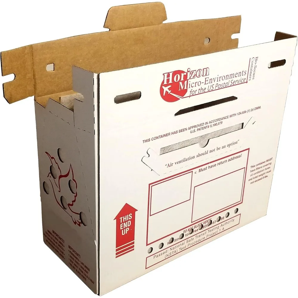 Live Chicken Shipping Boxes - Vented Single Units, 10 Pack, for Safe and Secure Transportation