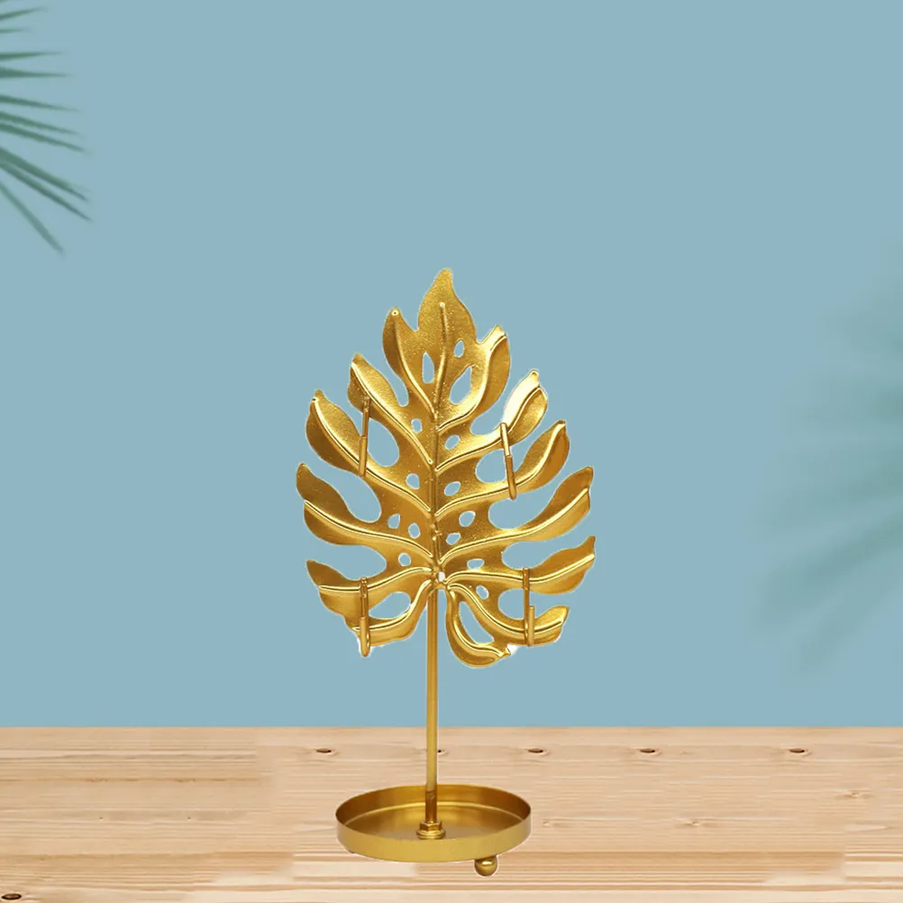 

1 pc Jewelry Display Rack Leaf Shape Iron Detachable Storage Tray For Earrings Necklace Bracelet Home Decor Jewelry Plate Holder