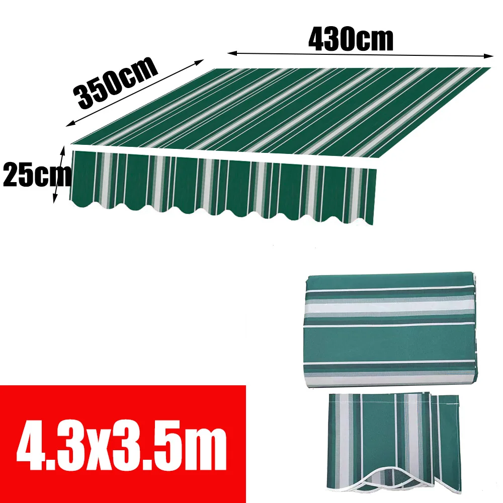 Patio Luifel Intrekbare Luifel Vervanging Waterdichte Stof 12x10ft Dek Shelter Top Stof Schaduw Zeil Mode Strepen
