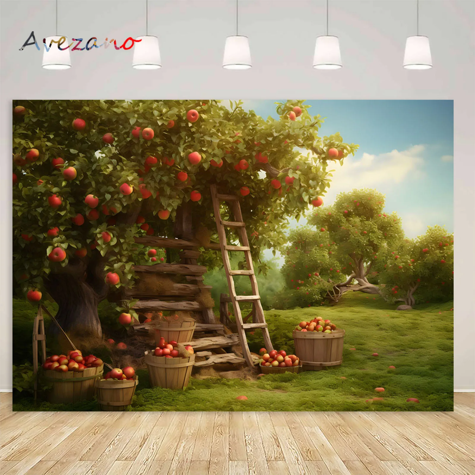 Avezano Photography Background Apple Tree Paradise Autumn Harvest Baby Shower Party Decor Backdrop Kids Portrait Photozone Props