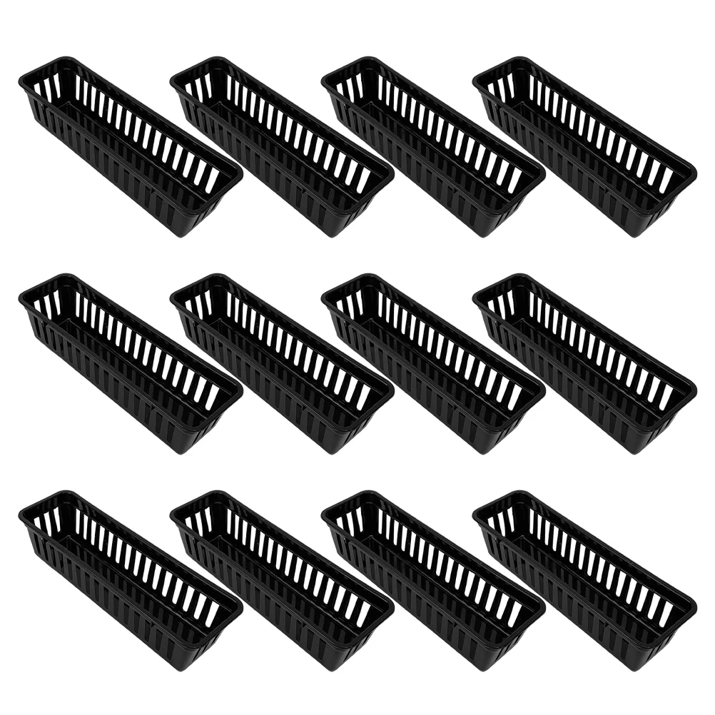 

12pcs Plastic Storage Bins Classroom Organizer Rectangular Pencil Crayon Marker Tray Desktop Stationery Holder Lightweight