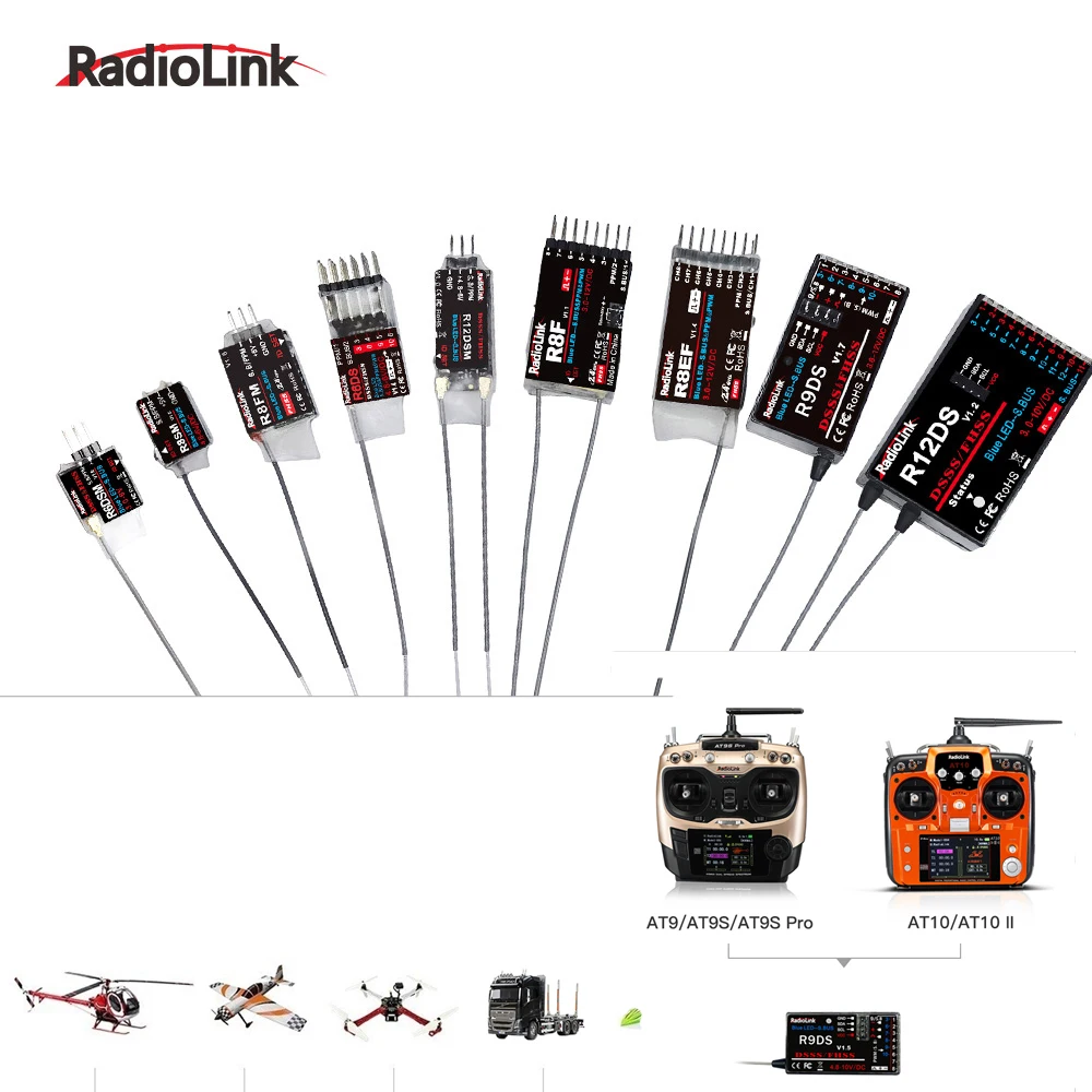 Original Radiolink 2.4GH R7FG R8FG R4FGM R6FG R6F Receiver Gyro for RC Car Boat Work for Transmitter RC4GS RC6GS T8FB T8S RC8X