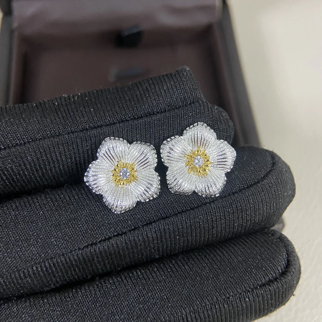 Trendy Jewelry Retro Court Style Daisy Shaped Gemstone Earrings for Women, Fashionable Party Jewelry Holiday Gifts