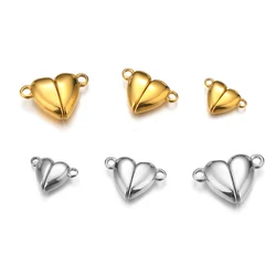 1set No Fade PVD Gold Stainless Steel Heart Magnetic Clasps Bead Clasp Buckles for Bracelet Necklace Findings DIY Jewelry Making