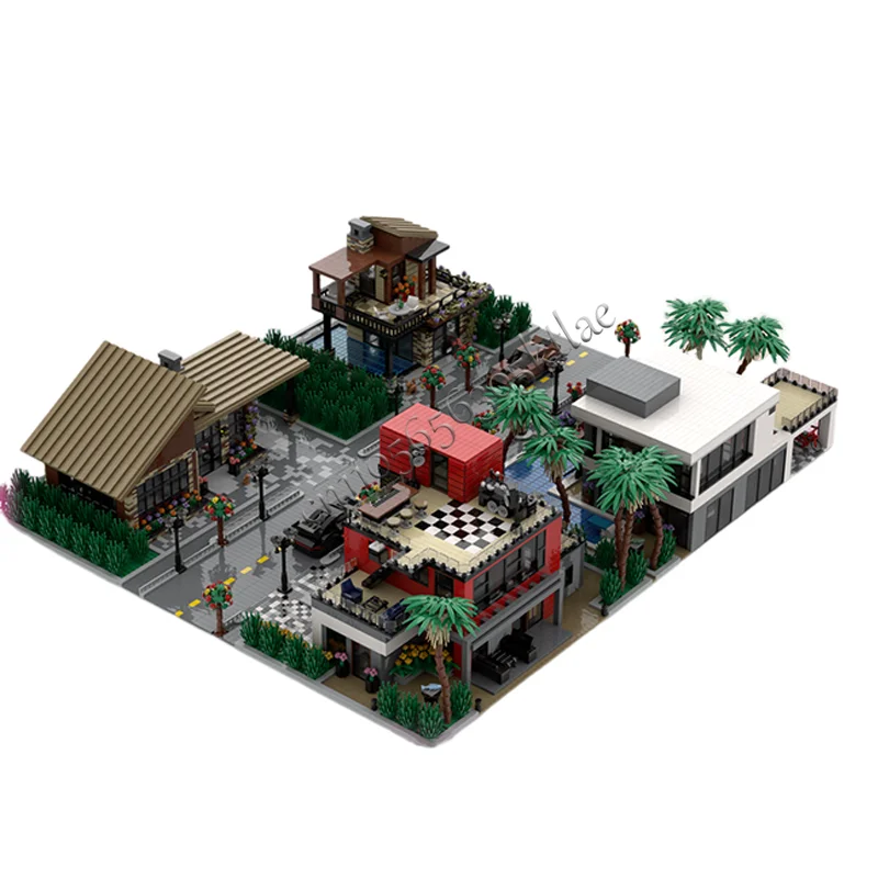 11629 pçs venda quente cidade costeira modelo de cena modular diy conjunto blocos de construção crianças montagem exibição brinquedos festival presente surpresa