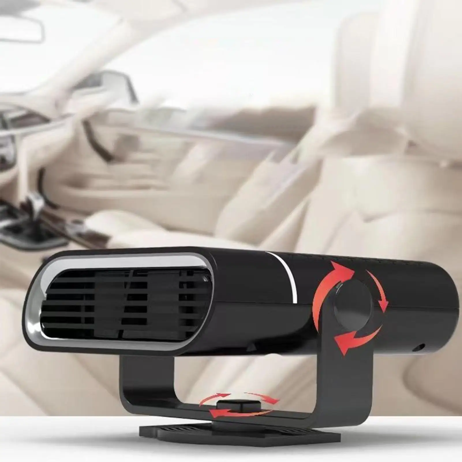 Car Heater Fan Adhesive 12V 24V Car Defogger Electric Heater Car Interior Air Purification Heater Rotatable For Windshield