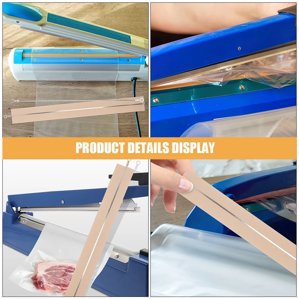 

6pcs Sealing Machine Heating Wire High Temperature Khaki Strips for Food Bag Sealant Replacing Sealer Parts Ensuring Great