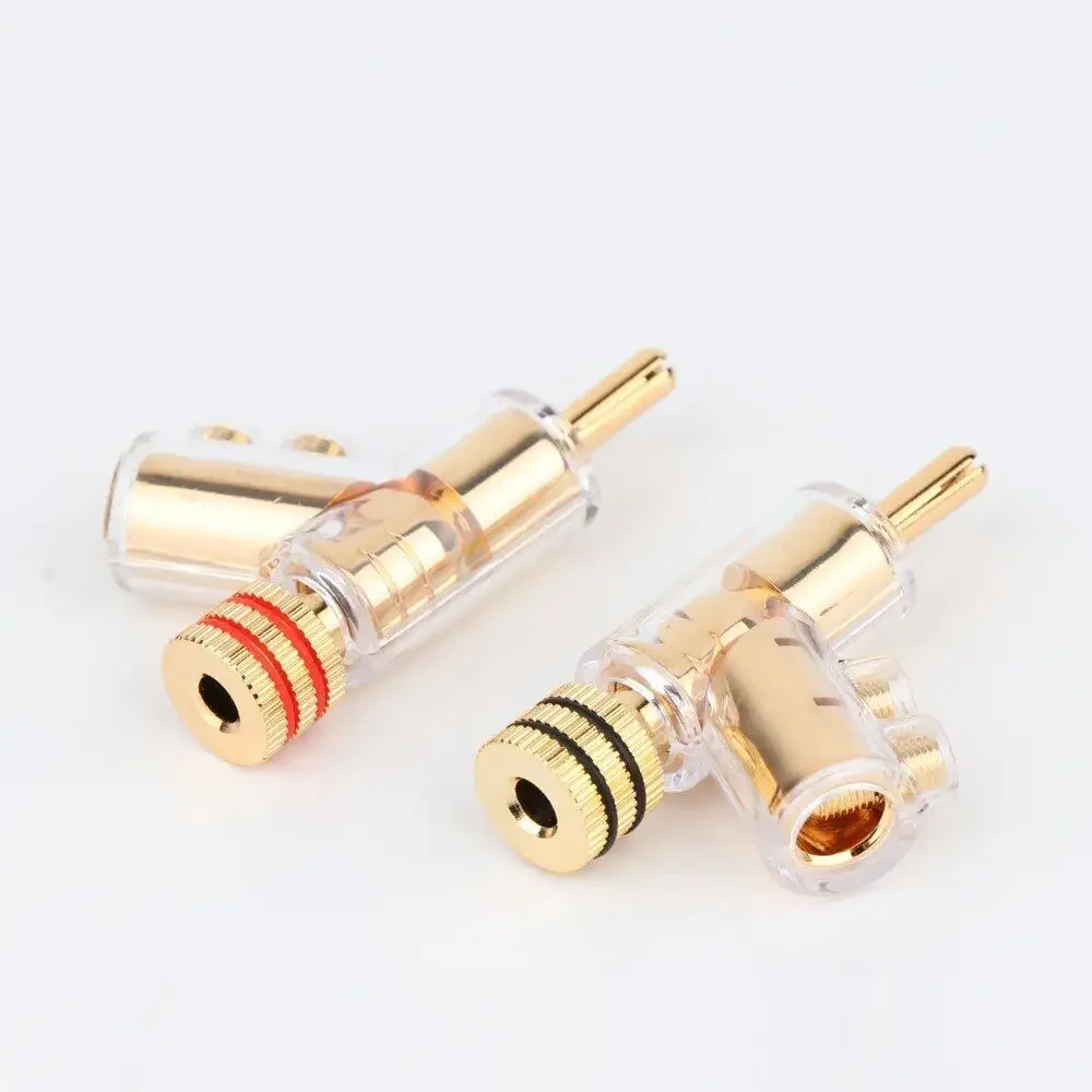 Hifi Audio Gold Plated Closed Screw Lock Speaker Cable Banana Plug Connector for DIY Speaker Wire Audio/Video Receiver