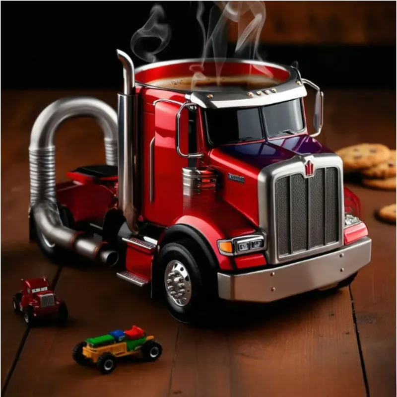 

New Truck Coffee Cup Design Decorative Ornament Mug Home Garden Decor Stainless Steel Inner Core Durable Modern Style Gift Idea