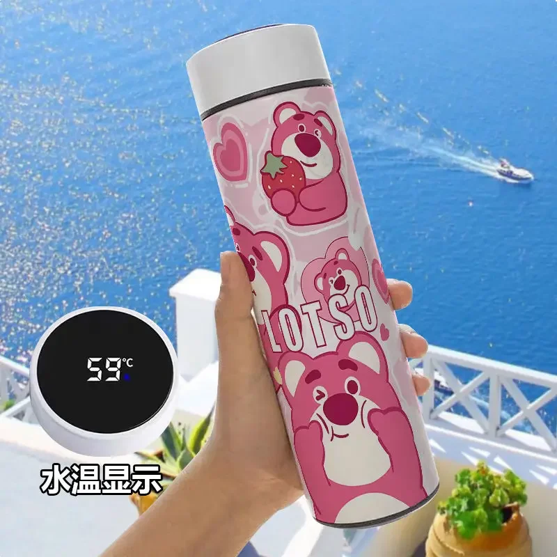 Lotso-Tasse à eau intelligente avec motif de dessin animé, grande capacité, portable, acier inoxydable, tasse isotherme, affichage de la température, drôle, mignon