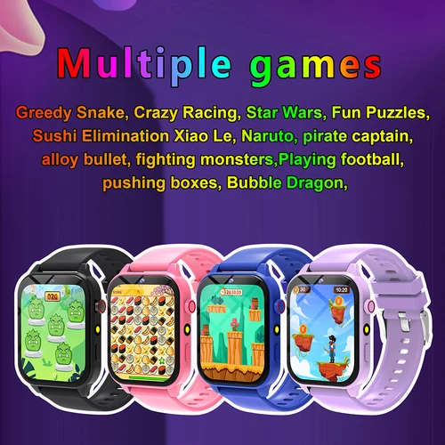 Imagen 2 del producto Reloj inteligente para niños, pantalla táctil HD de 1,83 pulgadas, 18 juegos, cámara de monitoreo del sueño, despertador, reloj inteligente, regalos para niños y niñas