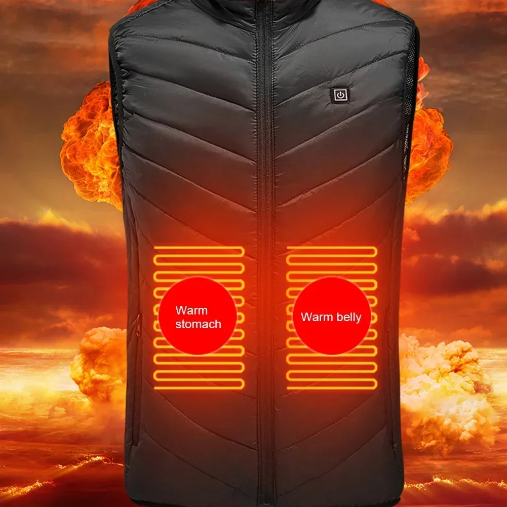 

New Men Women Coat Intelligent USB Electric Heating Thermal Warm Clothes 11 Areas Heated Jacket Fashion Winter Heated Vest