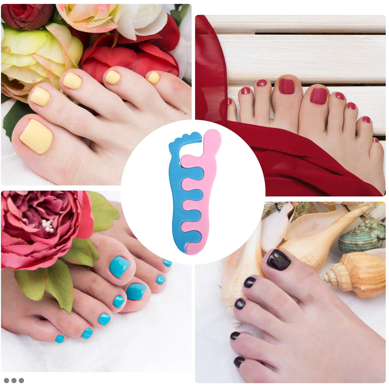 

10Pairs Nail Art Toe Separator Sponge Comfortable Manicure Tool Pedicure Accessory Foot Toe Dividers for Nail Beauty