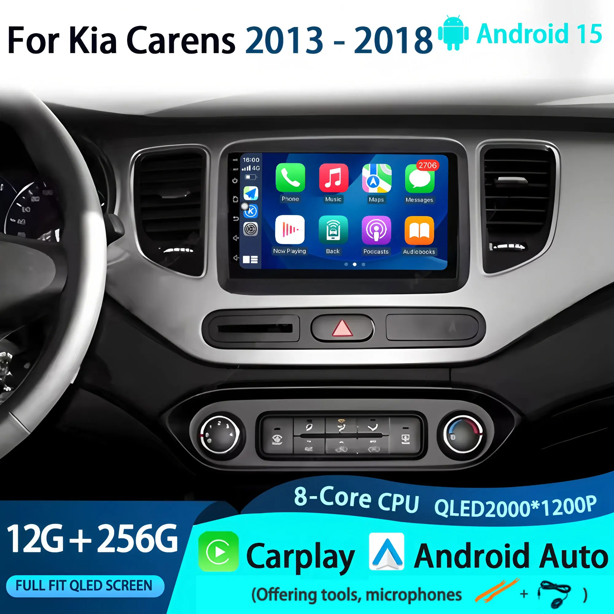 

WIFI+4G Carplay Android Auto Multimedia Player For Kia Carens 2013 - 2018 no 2 din Car Radio GPS Navigation Stereo Head Unit