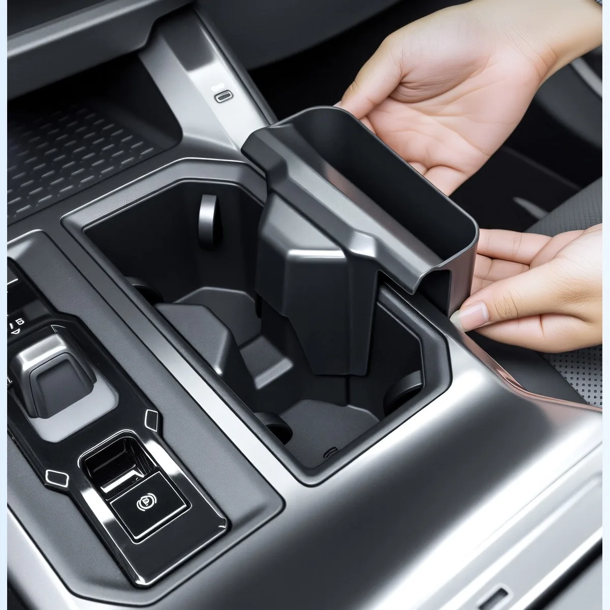 For Toyota RAV4 2026 ABS Black Car Center Console Suspended Storage Box Gear Shift Storage Box Interior Car Accessories