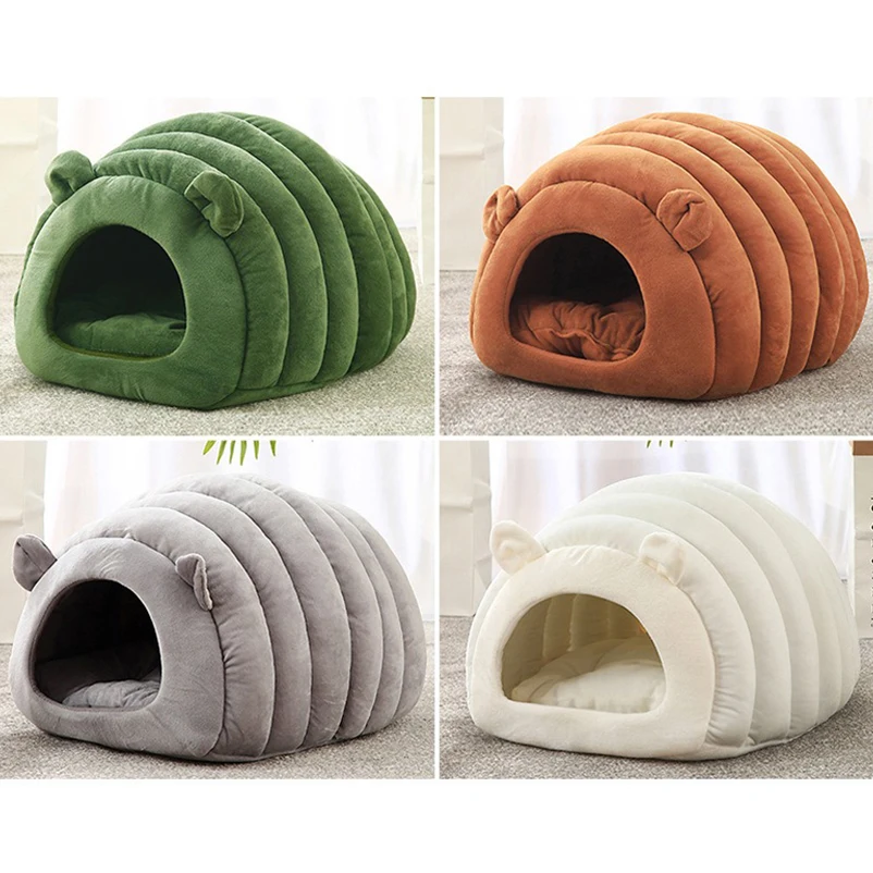 New warm cat litter Japanese pet dog litter autumn and winter cat bed semi-enclosed pet litter pet supplies