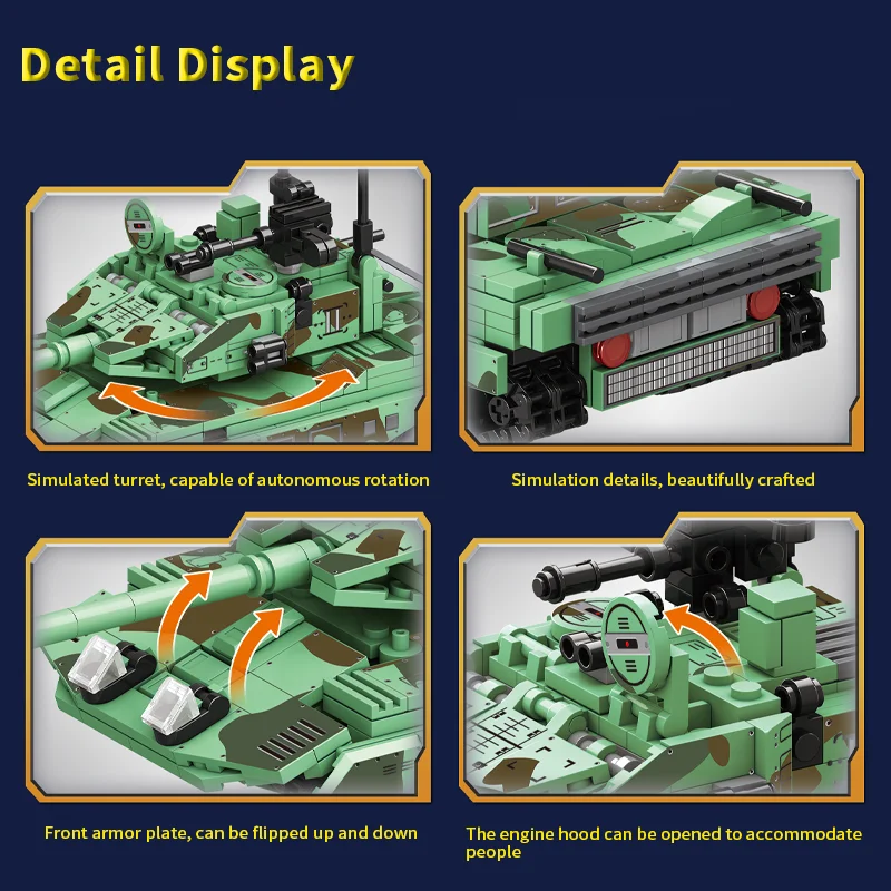 TINSOL Neue 648PCS Baustein Tank Modell Pädagogisches Puzzle Spielzeug für Kinder Baustein Geschenk Set Baustein Spielzeug modell – Detail 12