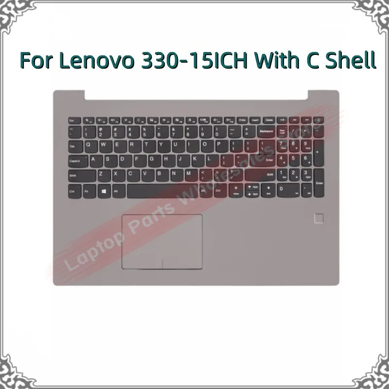 

New Original Touchpad Laptop Shell C Keyboard Case For Lenovo 330-15ICH With Fingerprint Hole Cover Palm Rest Keyboard Case