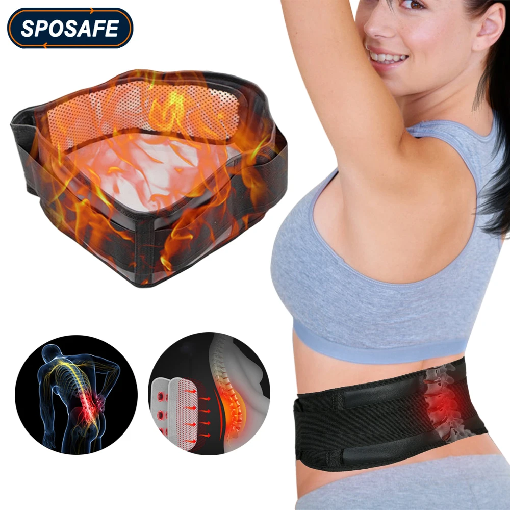 Sports Adjustable Waist Tourmaline Self Heating Magnetic Therapy Back Waist Support Belt Lumbar Brace Massage Band for Working