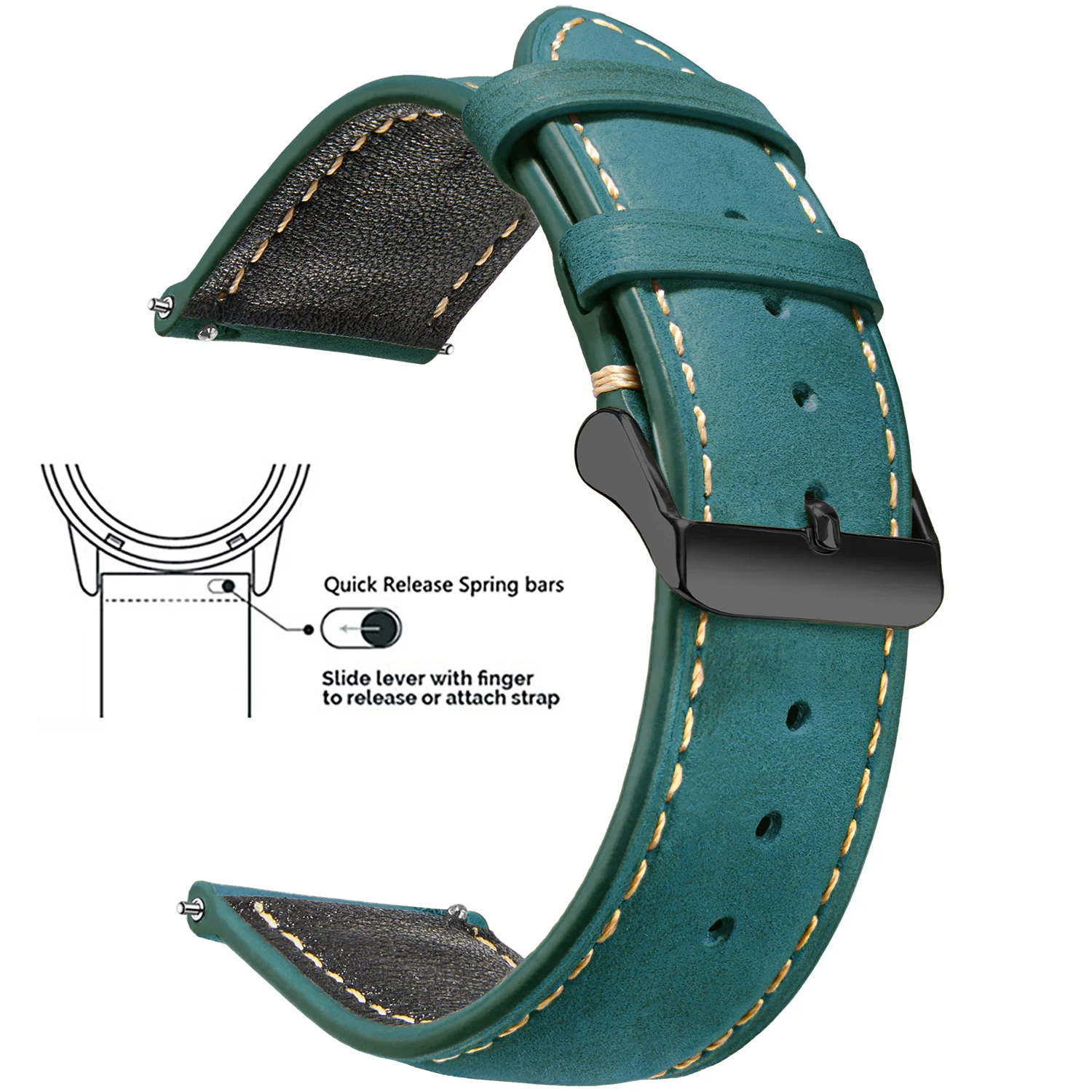Wachs Vintage Schnellverschluss 14mm 16mm 18mm 20mm 22mm 24mm Echtleder Uhrenarmbänder für Männer Frauen Top Grain Leder Uhrenarmband