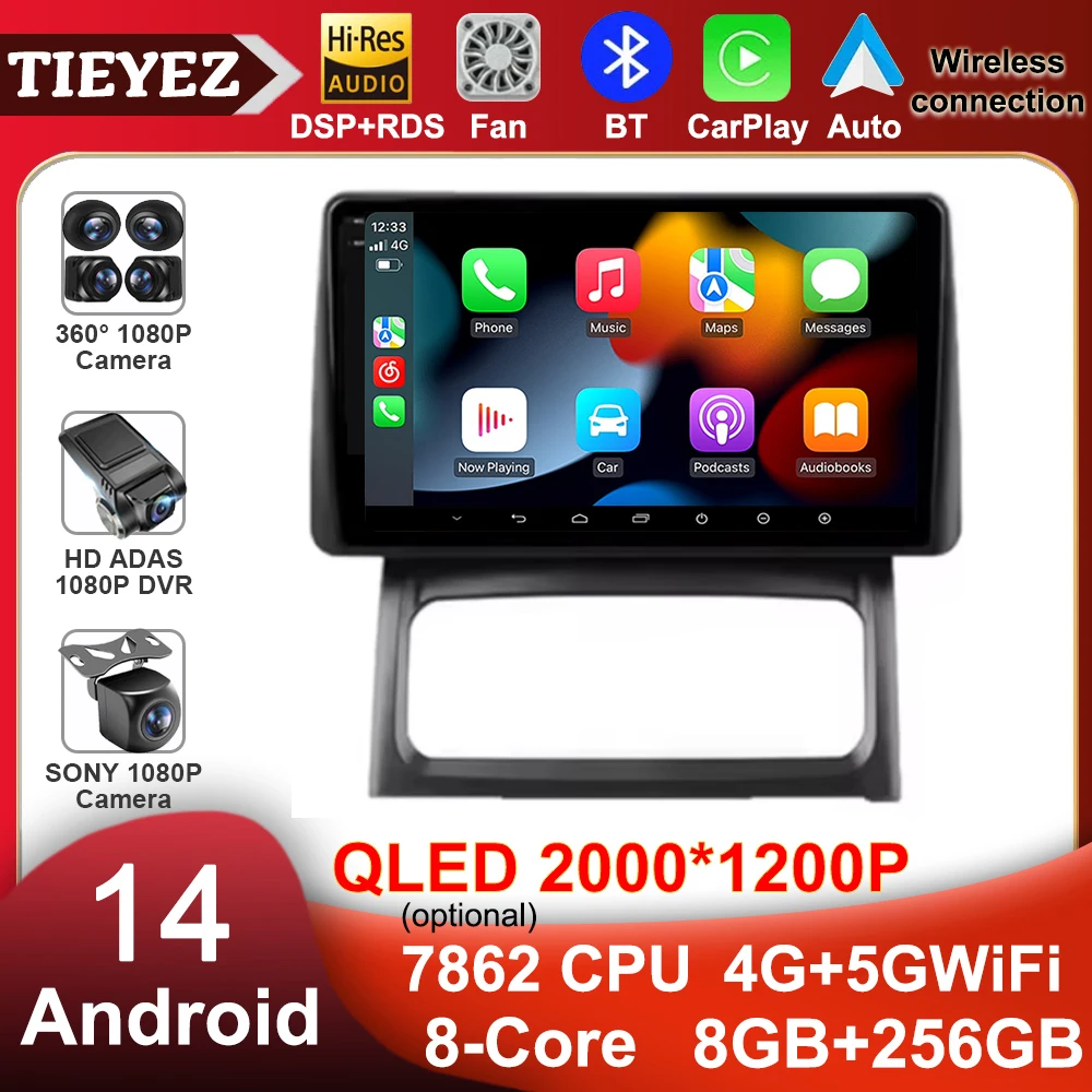 

Car Radio Wireless Carplay For Renault Clio 2 BB CB 2001 - 2012 Navigation GPS Android Auto QLED Screen Stereo Android 14