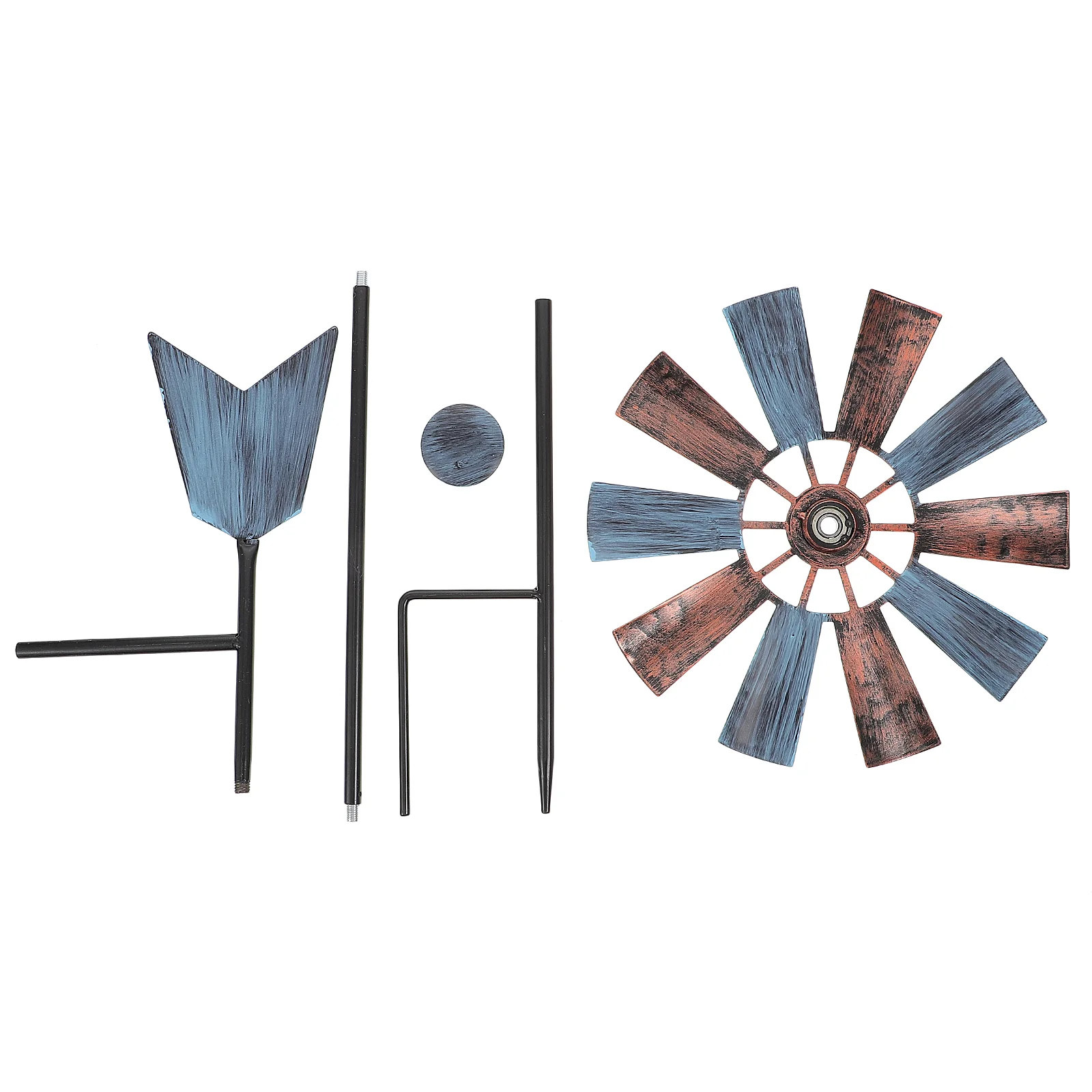 

Iron Art Windmill Garden Ground Inserted Pinwheel Outdoor Rotatory Windmill Pinwheels Sculpture Stakes Wheel Statue Garden Decor