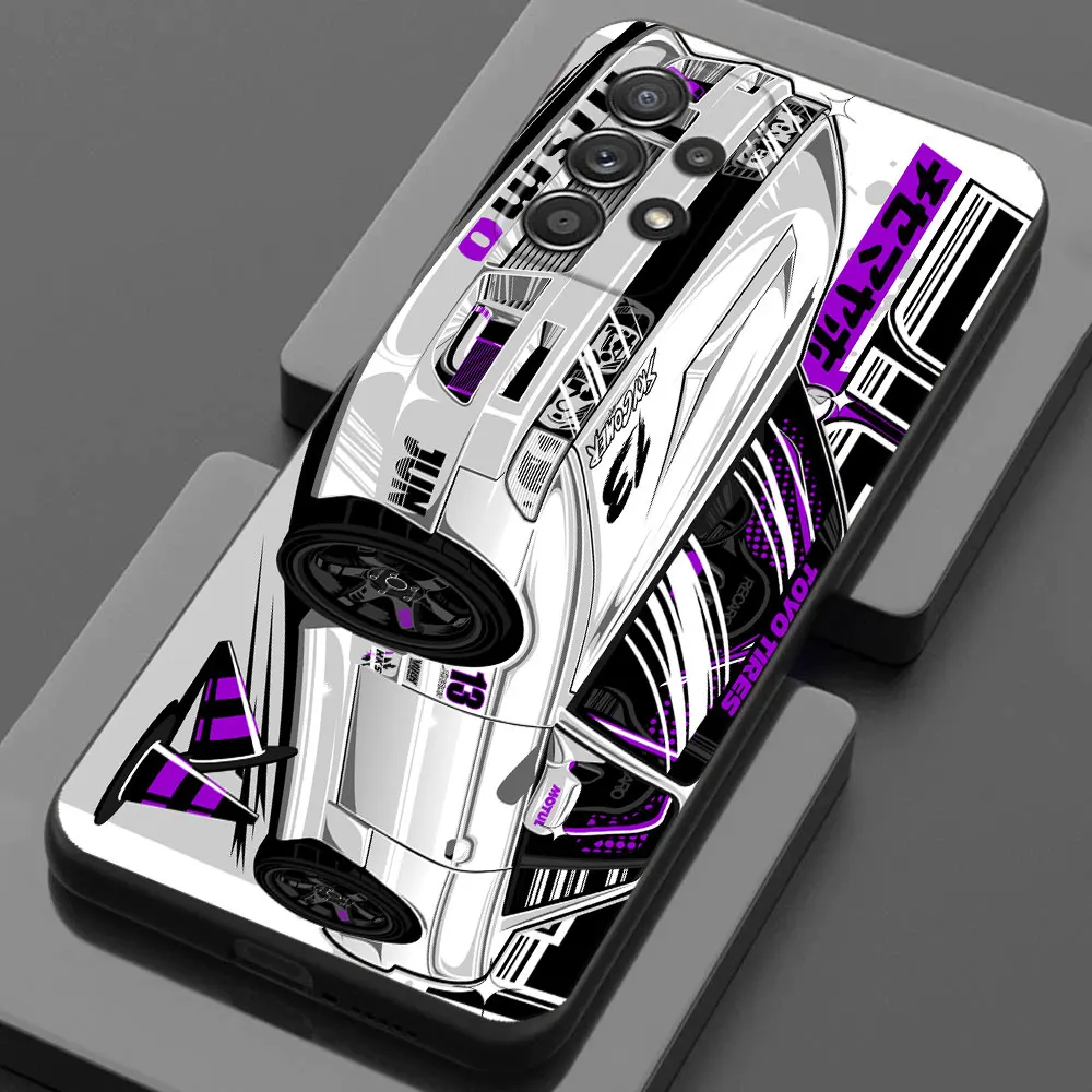 Tokyo JDM Drift Sports Car Phone Case For Samsung Galaxy A15 A25 A24 A23 A22 A21S A20s A13 A05S A04 A03 A02 A14 Soft Black Cover