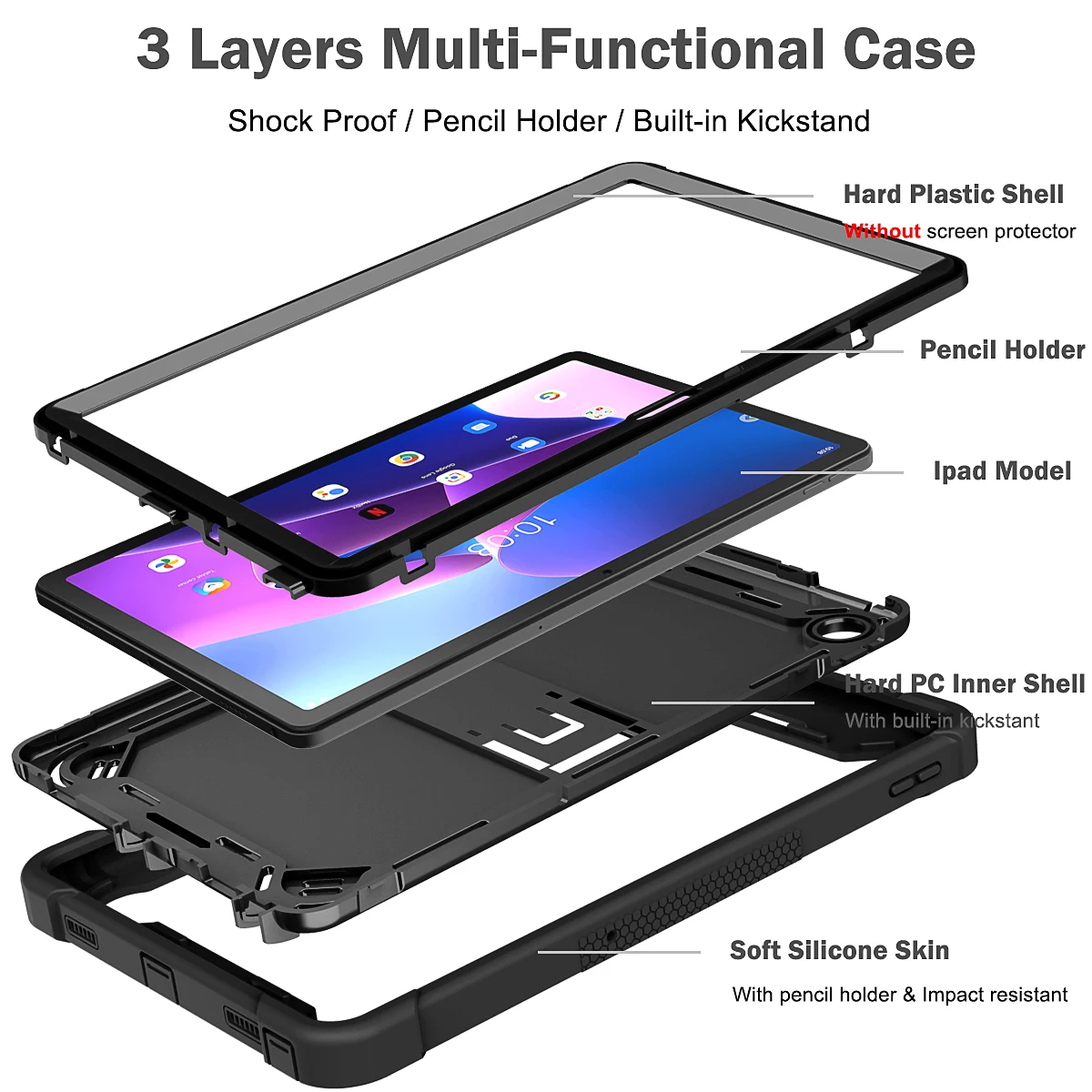 Stand Case Universal For Lenovo Tab K10 Pro TB223FC TB226XC M10 Plus 3rd Gen Xiaoxin Pad 2022 10.6
