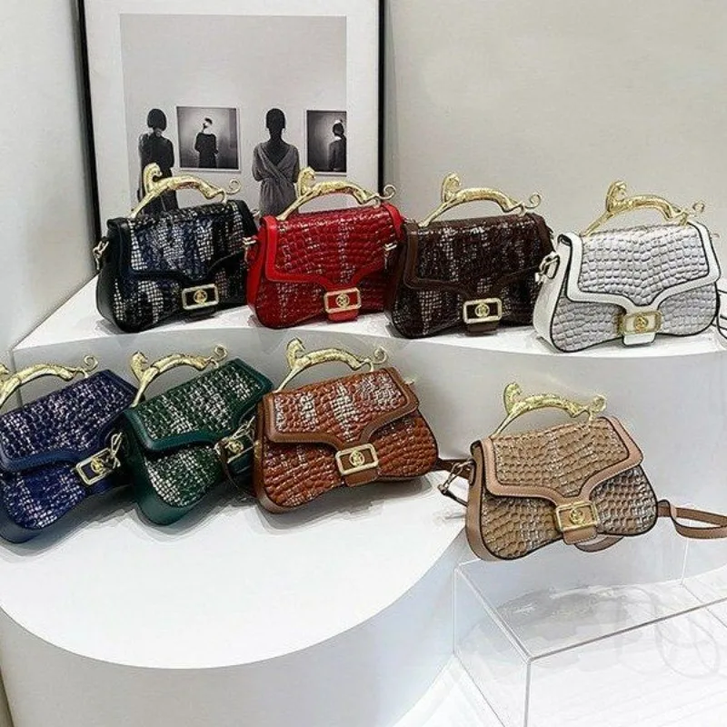 Women's Bag 2024 Summer New Universal  Small Square Bag All Size PU Shoulder Bag Lock Luxury Pattern